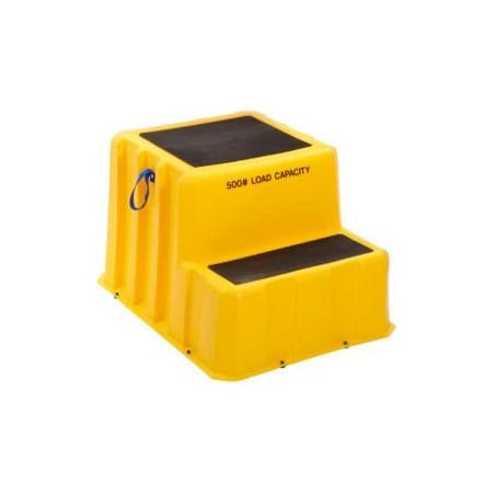 Us Roto Molding 2 Step Nestable Plastic Step Stand - Yellow 26"W x 33"D x 20"H - NST-2 YEL NST-2 YEL